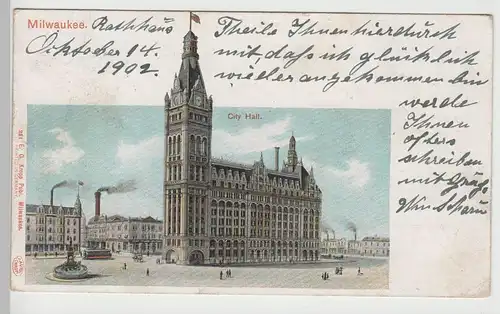 (82445) AK Milwaukee, City Hall, 1902