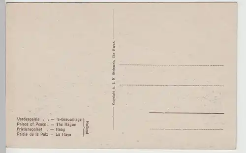 (82372) AK Den Haag, Vredespaleis, vor 1945