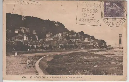 (82357) AK Honfleur, Le Mont-Joli, La Cote de Grace, 1928