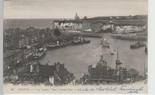 (82324) AK Dieppe, La Tamise dans l'Avant Port, Hafen, gel. 1962