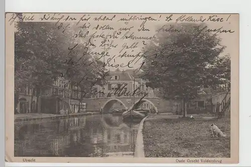 (82316) AK Utrecht, Oude Gracht Voldersbrug, Feldpost 1916