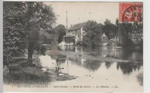 (82312) AK Saint Nicolas, Loiret, Mühlen, Moulins 1912