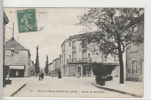 (82292) AK Pouilly sous Charlieu, Route de Mareigny 1909