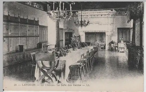 (82287) AK Langeais, Schloss, Château, Salle des Gardes, vor 1945