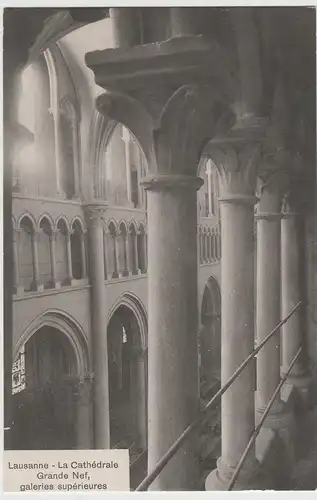 (82160) AK Lausanne, Kathedrale, Kirchenschiff, Galerien, vor 1945