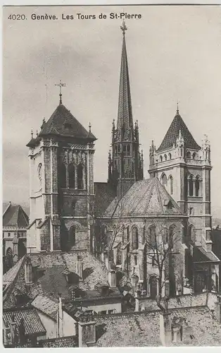 (82158) AK Genève, Genf, Kathedrale St. Peter, Türme, vor 1945