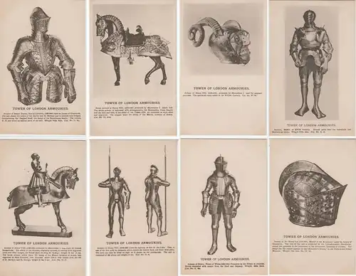 (82116) AK London, Tower of London Amouries, 9 Karten vor 1945