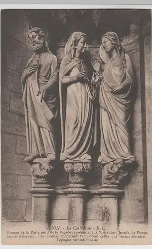 (82114) AK Laon, Kathedrale, Skulpturen, Feldpost 1914