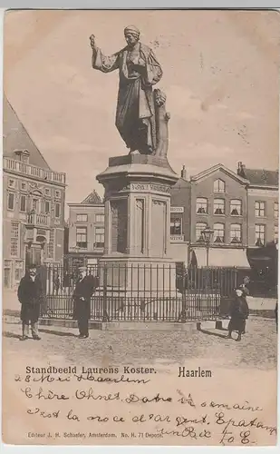 (82078) AK Haarlem, Standbeeld Laurens Koster, Denkmal 1902