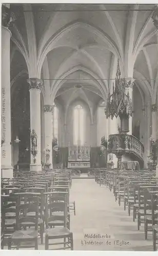 (82075) AK Middelkerke, Kirche, Inneres, um 1929