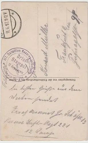 (82031) AK Marville, Friedhofskirche, Inneres, Feldpost 1917