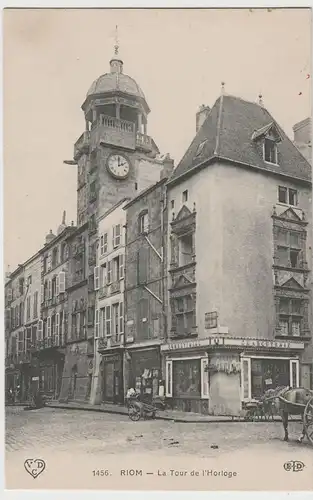 (82007) AK Riom, Puy-de-Dôme, Tour de l'Horloge, Uhrenturm, vor 1945