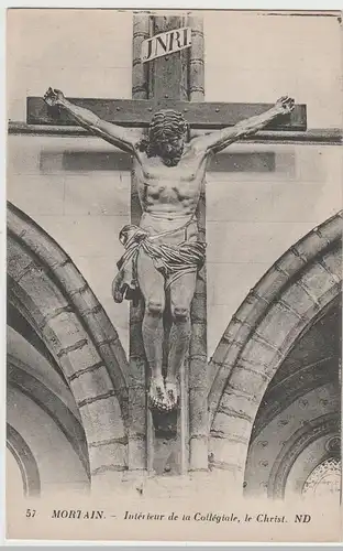(81996) AK Mortain, Kreuz, Intérieur de la Collégiale, vor 1945
