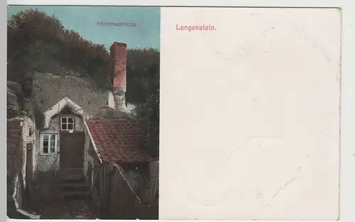 (81870) AK Langenstein (Halberstadt), Höhlenwohnung, vor 1945