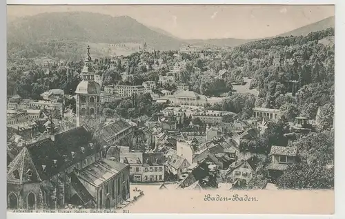 (81747) AK Baden-Baden, Gesamtansicht, bis 1905