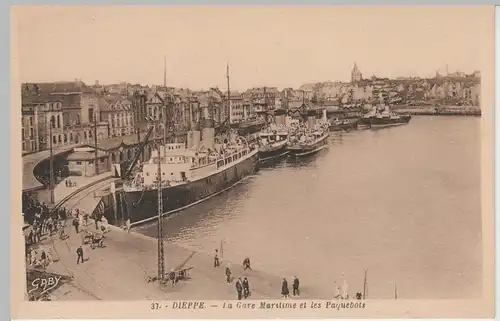 (81583) AK Dieppe, La Gare Maritime et les Paquebots, vor 1945