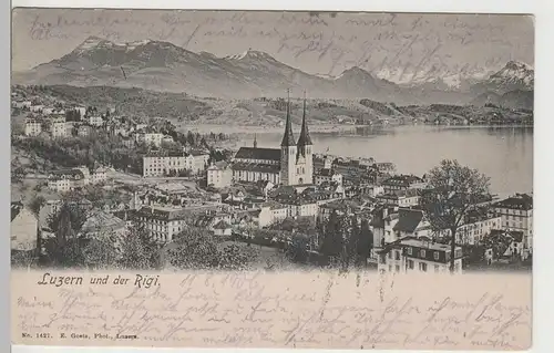 (81536) AK Luzern, Ansicht mit Rigi, 1906