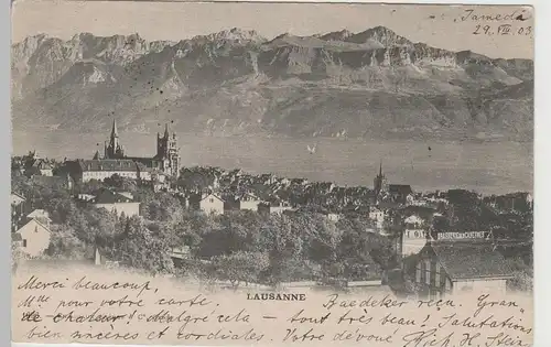 (81534) AK Lausanne, Gesamtansicht, 1903