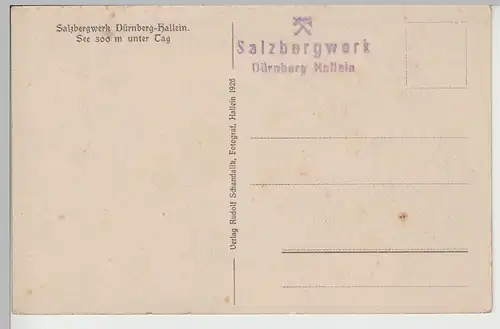 (81527) AK Salzbergwerk Dürnberg-Hallein, See unter Tag, 1926