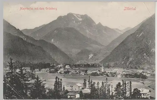 (81526) AK Mayrhofen mit dem Grünberg, vor 1920