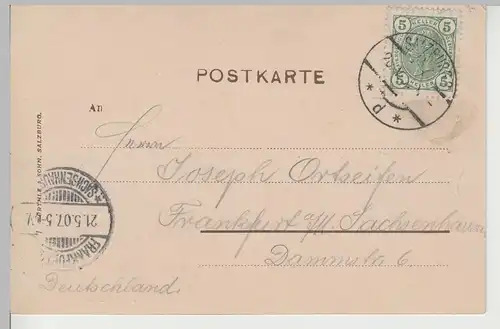 (81518) AK Salzburg, Blick vom Kapuzinerberg, 1907