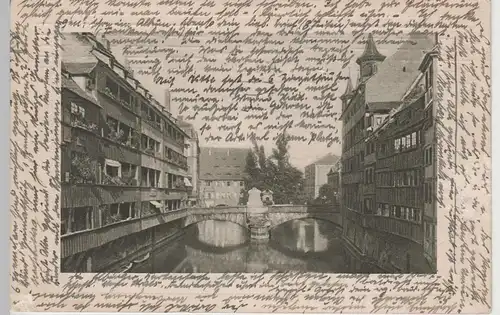 (81447) AK Nürnberg, Museumsbrücke, 1910