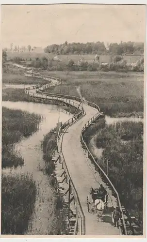 (81351) AK Péronne, Kriegsbrücke, Feldpostkarte 1914-18