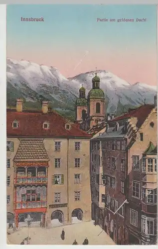 (81093) AK Innsbruck, Partie am Goldenen Dachl, Golddruck vor 1945