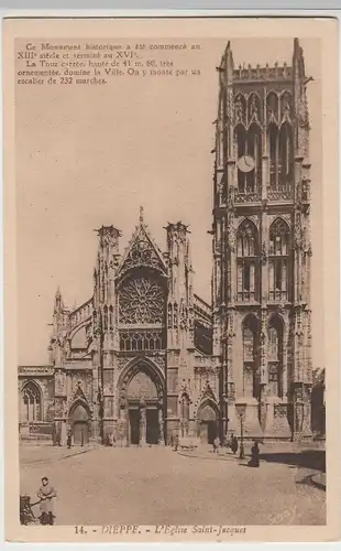 (81070) AK Dieppe, Kathedrale Saint-Jacques, vor 1945