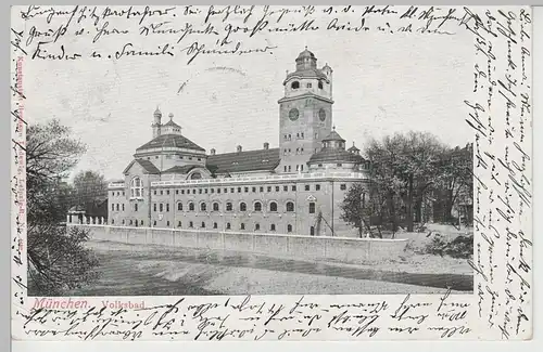 (80953) AK München, Volksbad, 1905