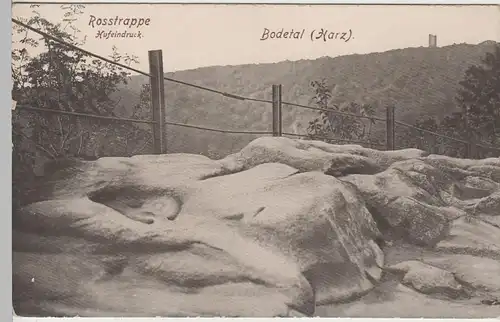 (80900) AK Bodetal im Harz, Roßtrappe Hufeindruck, 1926