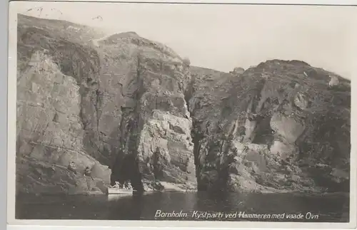 (80654) AK Bornholm, Kystparti ved Hammeren med vaade Ovn, 1932