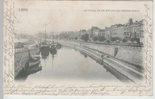 (80621) AK Liége, Lüttich, Le canal et le blvd. frère-orban, 1899
