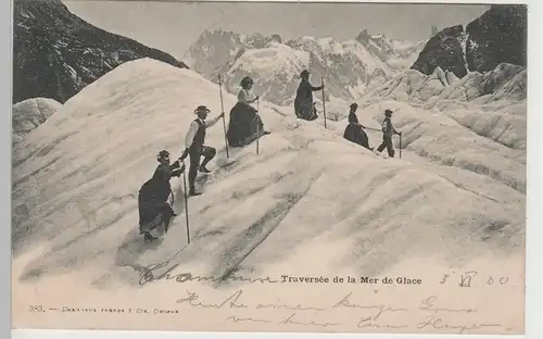 (80616) AK Traversée de la Mer de Glace, 1900