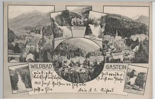 (80602) AK Bad Gastein, Mehrbildkarte 1906