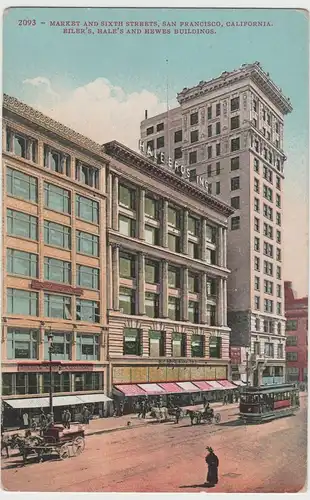 (80567) AK San Francisco, Market and Sixth Street, vor 1945