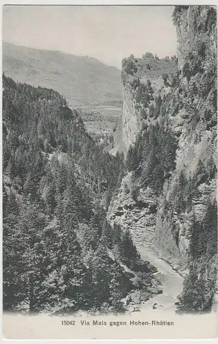 (80561) AK Via Mala gegen Hohen-Rhätien, vor 1945