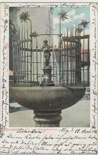 (80479) AK Nürnberg, Gänsemännchenbrunnen 1904