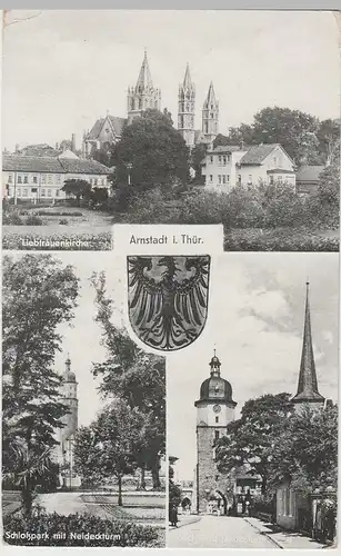 (80427) AK Arnstadt, Thür., Liebfrauenkirche, Neideckerturm 1960