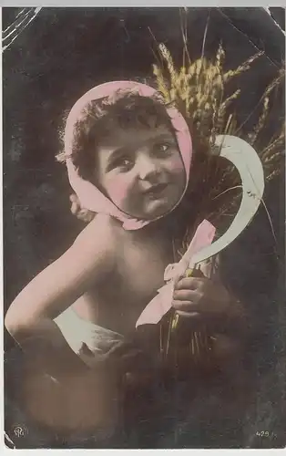 (80160) AK Kind mit Sichel und Getreide, 1906