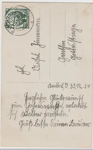 (80136) AK Prosit Neujahr, Kind mit Rose, 1934