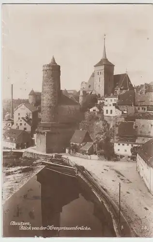 (80038) AK Bautzen, Blick von der Kronprinzenbrücke, 1929