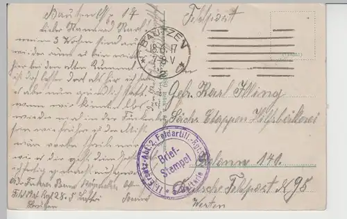 (80032) AK Bautzen, Kornmarkt und Reichenturm, Feldpost 1917