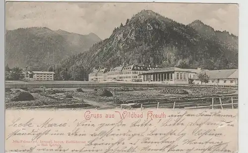 (79821) AK Gruss aus Wildbad Kreuth, 1900