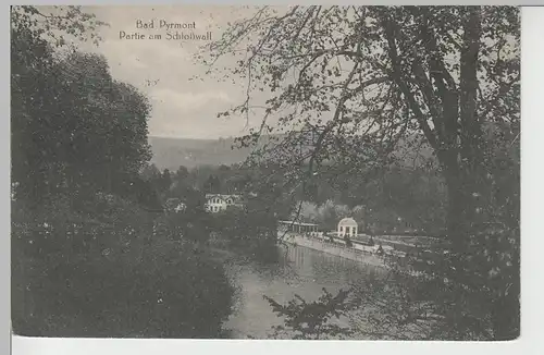 (79801) AK Bad Pyrmont, Partie am Schlosswall, 1919