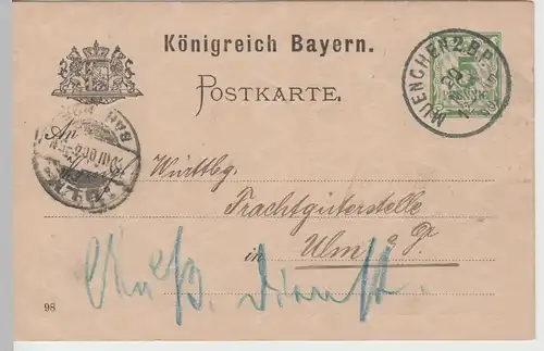 (79727) Ganzsache Bayern, Stempel München 2 B.P. 1900