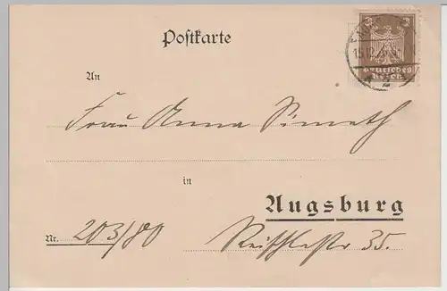 (79702) Postkarte d. Landesversicherungsanstalt Schwaben, Augsburg 1926