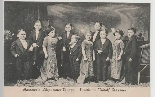 (79680) AK Glässner's Liliputaner-Gruppe, vor 1945