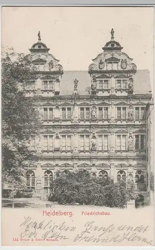 (79580) AK Heidelberg, Schloss, Friedrichsbau, 1903