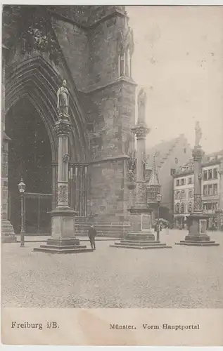 (79572) AK Freiburg im Breisgau, Münster, vor dem Hauptportal, 1911